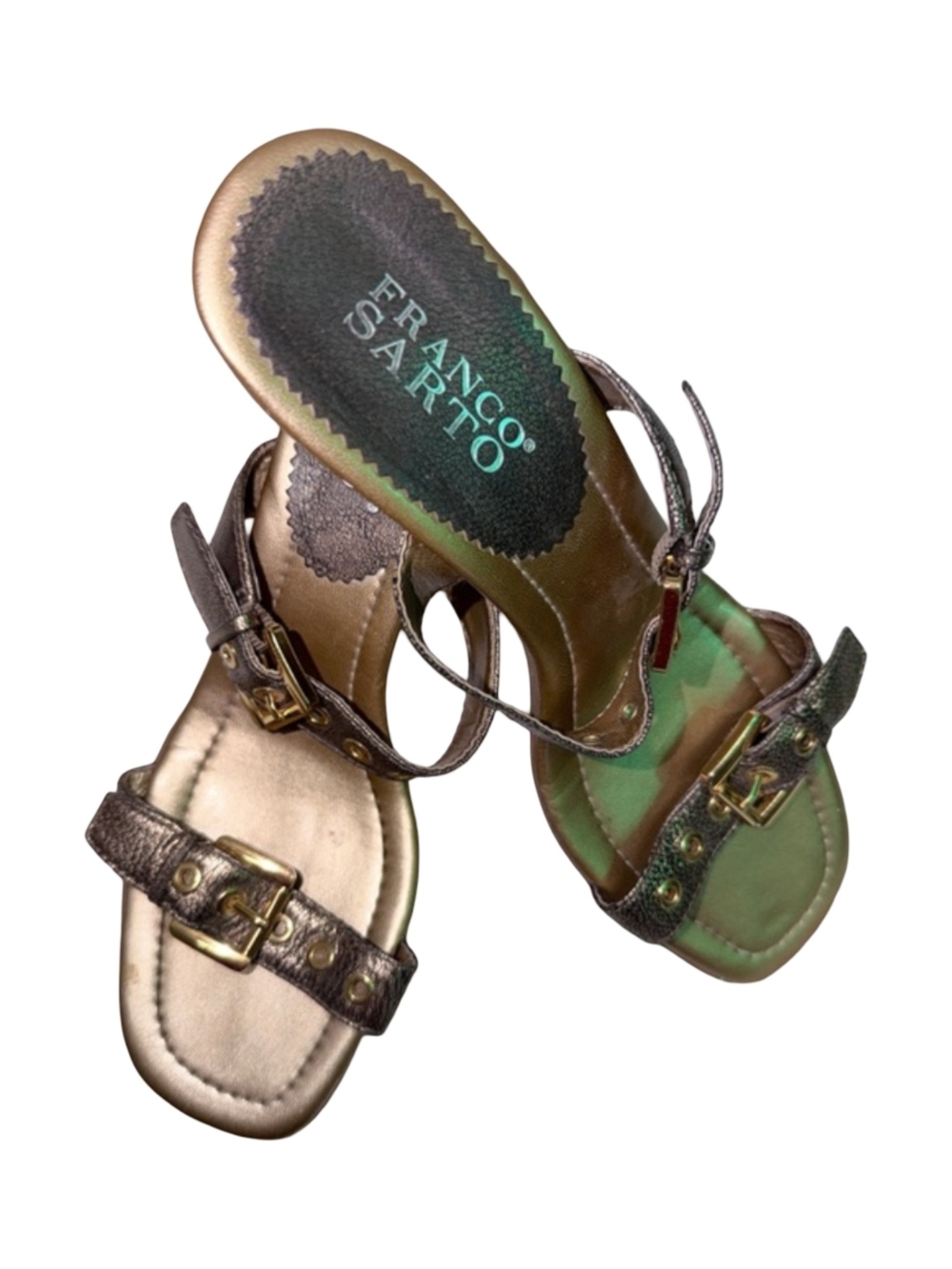 Franco Sarto Metallic Bronze Strappy Sandals